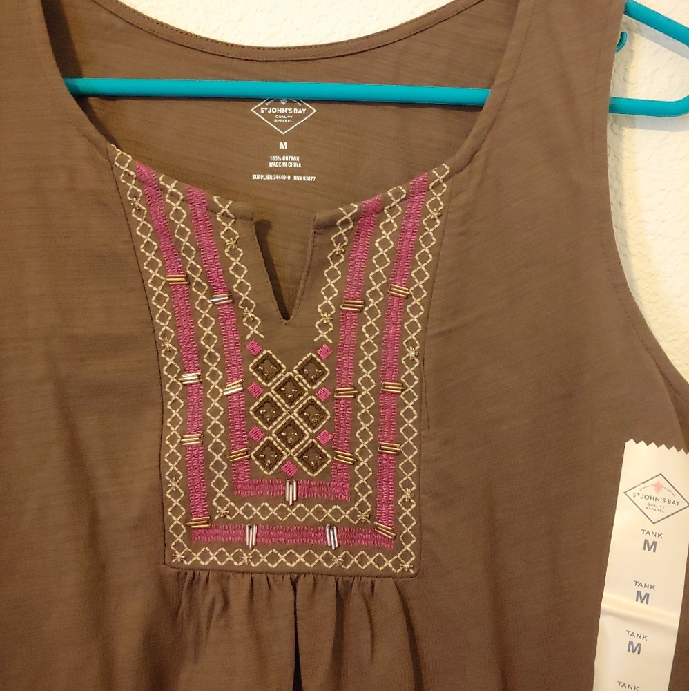 Beaded Brown Tank